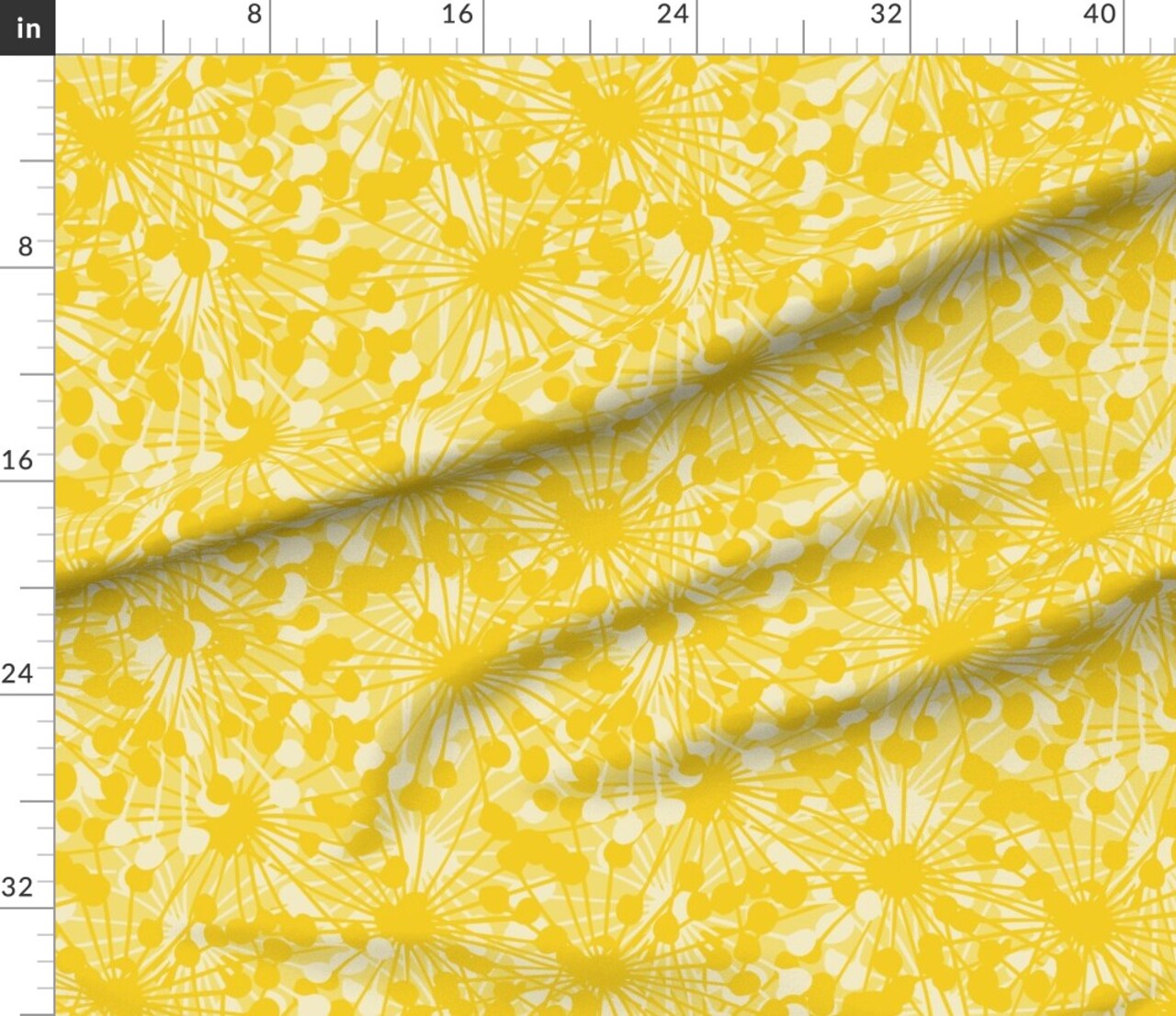 Bright Yellow Burst Sunshine Custom Printed Fabric by Spoonflower Various Fabrics by the Yard or Fat Quarter